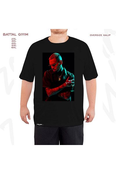 ZOKAWEAR Υπερμεγέθη μαύρο μπλουζάκι με στάμπα Chris Brown