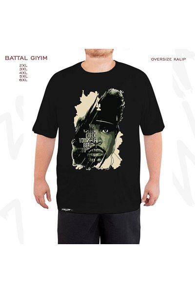 ZOKAWEAR Μαύρο μπλουζάκι Oversize Ice Cube με προσαρμοσμένη εκτύπωση Battal (Bol) Mold
