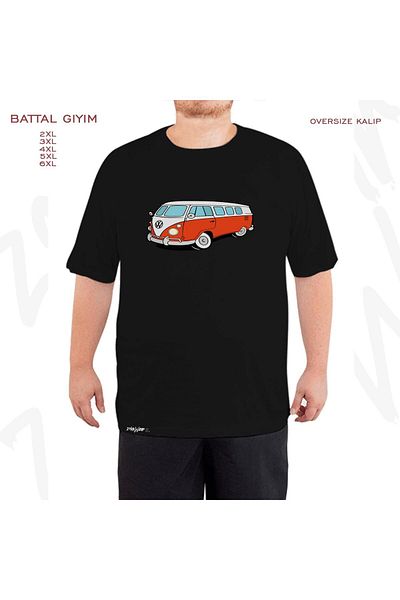 ZOKAWEAR Μαύρο μπλουζάκι Oversize Vosvos 3 Printed Battal (Bol) Mold