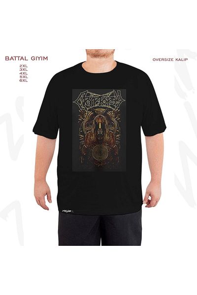 ZOKAWEAR Μαύρο μπλουζάκι Oversize Cryptopsy Printed Battal (Bol) Mold