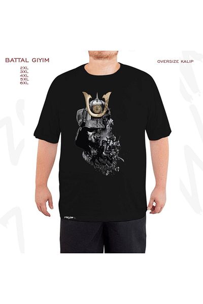 ZOKAWEAR Оувърсайз черна тениска с щампа Samurai Bushido