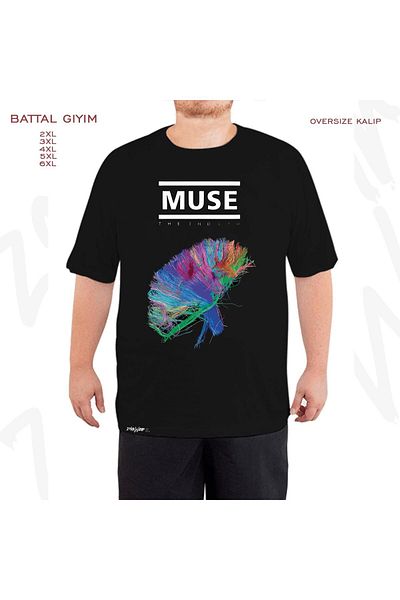 ZOKAWEAR Oversize Muse The2ndlaw Printed Battal (Bol) Mold Μαύρο T-Shirt