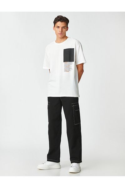 Koton Herrenbekleidung T-Shirt 3sam10306hk Weiß Weiß