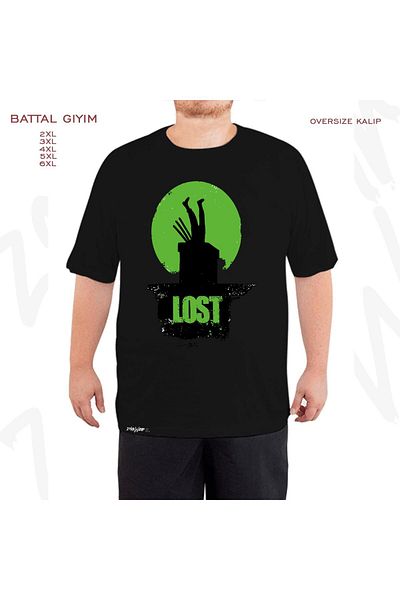 ZOKAWEAR Zoro Lost Printed - Oversize Μαύρο T-Shirt, Battal Fit