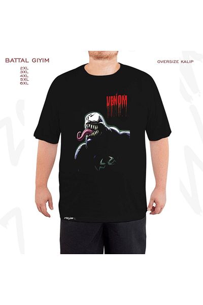 ZOKAWEAR Μαύρο μπλουζάκι Oversize Venom v2 Printed Battal (Bol) Mold