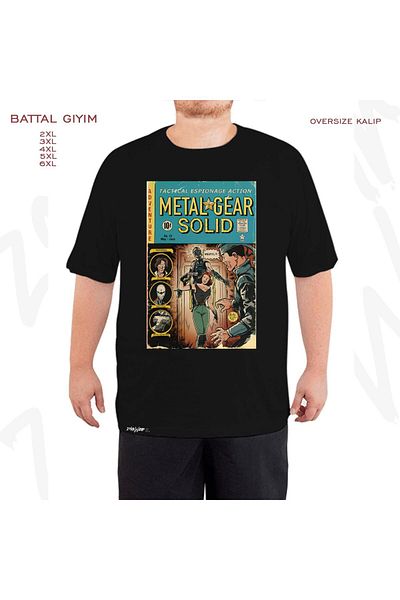 ZOKAWEAR Εκτυπωμένο κάλυμμα κόμικ Metal Gear Solid Fan Art - Μαύρο T-Shirt Battal Fit