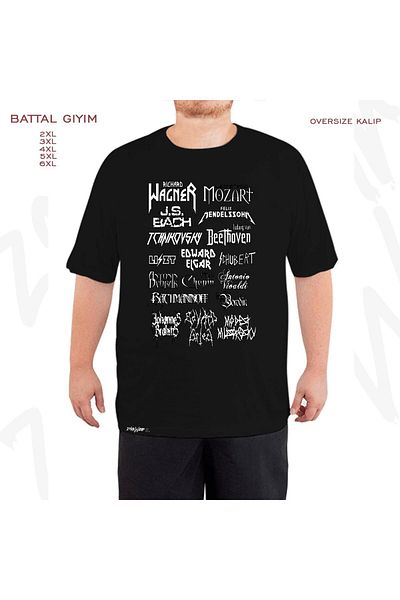 ZOKAWEAR Μαύρο μπλουζάκι Oversize Heavy Metal Special Vip Printed Battal (Bol) Mold