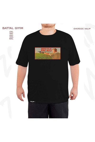 ZOKAWEAR Μαύρο μπλουζάκι Rocket Bottle Oversize - Cleveland Printed, King Fit