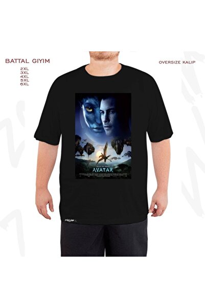 ZOKAWEAR Μαύρο μπλουζάκι Oversize Avatar v3 με στάμπα μεγάλου μεγέθους (Bol)