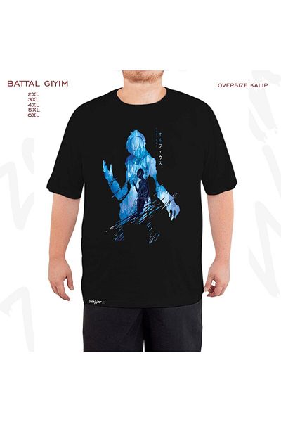 ZOKAWEAR Oversize Orpheus Poetry Blue Ver Printed Oversize Μαύρο T-Shirt