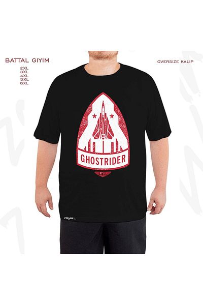 ZOKAWEAR Top Gun Maverick Ghostrider F 14 Tomcat Printed - Μαύρο T-Shirt Battal Fit