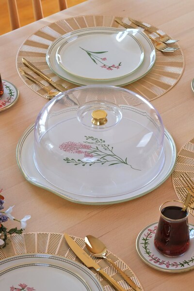 Glore Crocus Gold Gilded Glass Cake Bowl