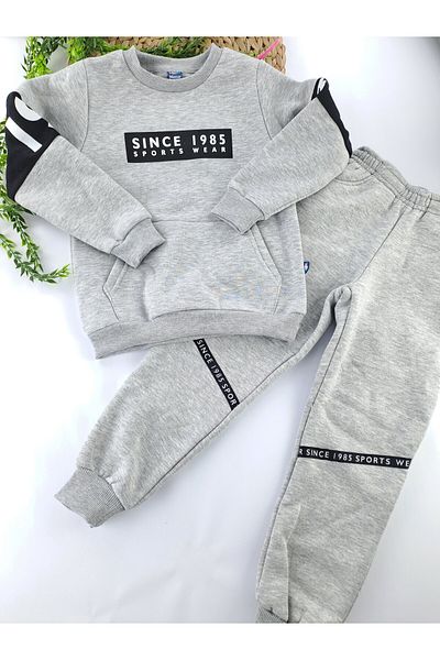 Butik Set de trening pentru băieți, cu 3 fire ridicate, cu fleece în interior, calitate premium