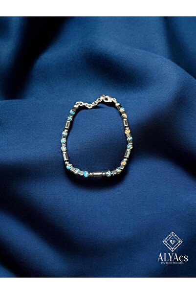 alyacs Luxury Design Natural Stone Steel Bracelet