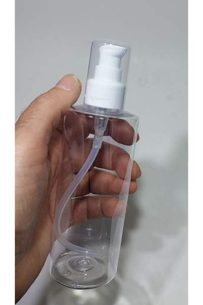 wellLine 250 ml Şeffaf Losyon Sprey Şişe 250 Cc Sızdırmaz Beyaz Krem Pompa Ka...