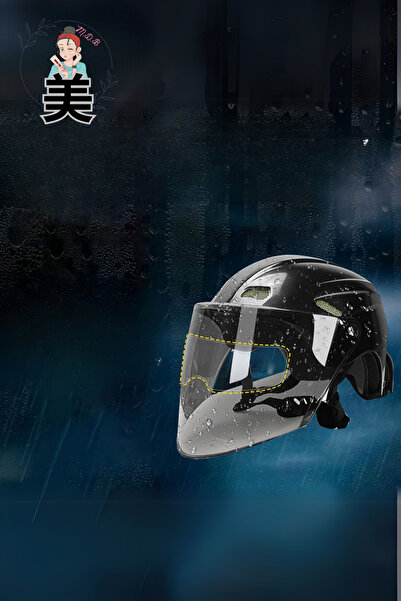 FORSEİ LUCA Tüm Kasklara Uyumlu Kask Vizör Yağmur Kaydırıcı Buğu Önleyici Fil...