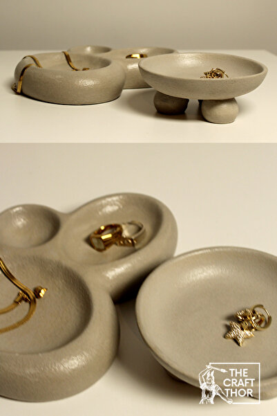 The Craft Thor Double (2 Pieces) Decorative Textured Concrete Organizer/Organizer