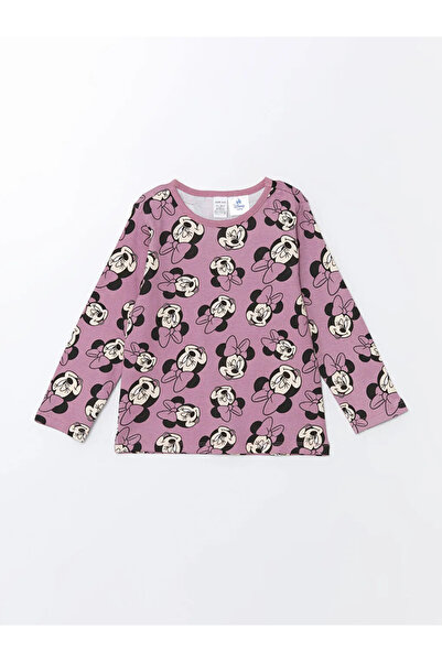 LC Waikiki Lcw Baby Lila Bisiklet Yaka Minnie Mouse Baskılı Kız Bebek Pijama Takımı