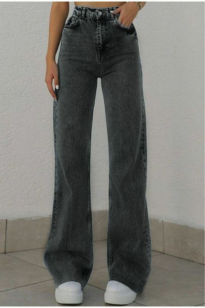 BİENAL BUTİK Macras Bolpaça Smoked Palazzo Lycra Loose Jeans