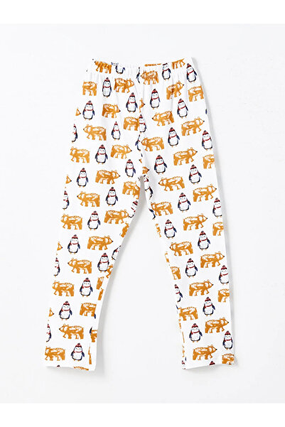 LC Waikiki LCW Kids Ekru Polo Yaka Baskılı Erkek Çocuk Pijama Takımı