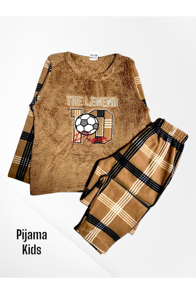 Pijamakids Set de pijamale pentru băieți, cu model de fotbal, în carouri, din...