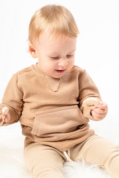 bombe Baby Kids Boy Bottom Top Double Set Camel