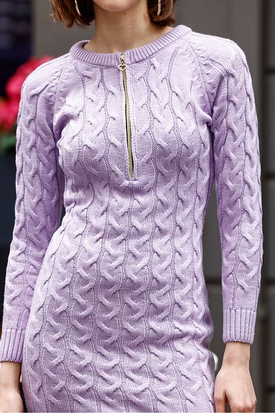 Cloudy Kids Rochie de damă din tricot împletit cu fermoar