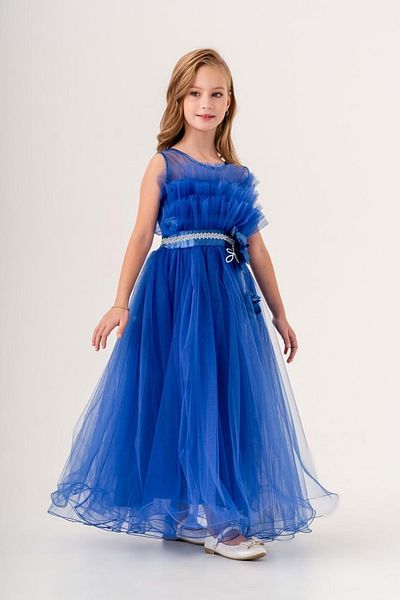 Mnk Baby&Kids Βραδινό φόρεμα για κορίτσια - Saks Blue, MNK0475 Special Occasion Rob