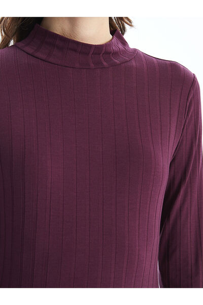 LC Waikiki Γυναικείο μακρυμάνικο μονόχρωμο γιακά LCWAIKIKI Basic