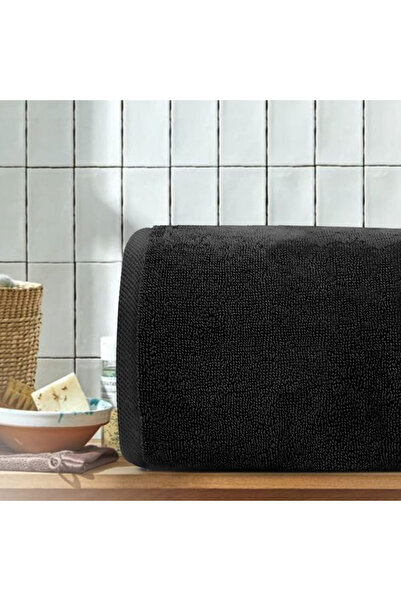 KAYABEY HOME 100% бавовняний чорний банний рушник 90 x 150 см, м'який і швидковисихаючий рушник
