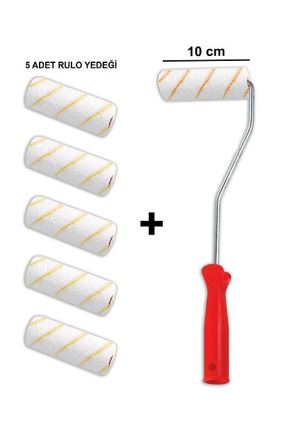 GONDEX Finger Roller - Heating Paint Roller - Internal Face Roller - 10 cm - 5 Spare Rolls