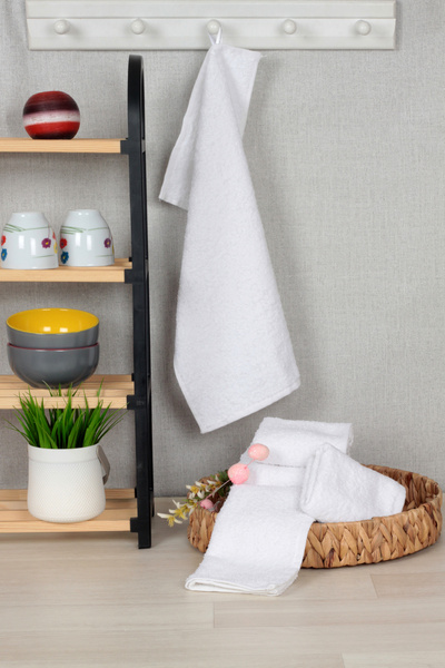 DC Teks %100 Pamuklu Beyaz Renkli Mutfak Ve Kurulama Havlusu 30 X 50 Cm (6 Adet)