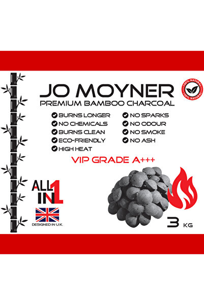 Jo Moyner Briquette 3 Kg Mangal Kömürü Premium A+++ Kalite İstiridye Yastık