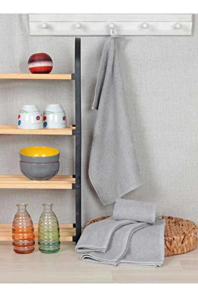 DC Teks %100 Pamuklu Gri Renkli Mutfak ve Kurulama Havlusu 30 x 50 cm (6 Adet)