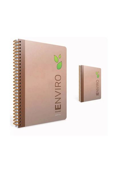 KESKİN COLOR Gıpta Enviro A4 - 100Yp Checked Spiral Notepad, Kraft Cover / B9