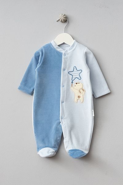 Bebitof Cute Rabbit and Star Pattern Cotton Baby Velvet Jumpsuit