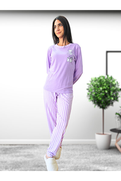 YusGos Sweet Heart Patterned Cotton Women's Pajamas Set (Evil)