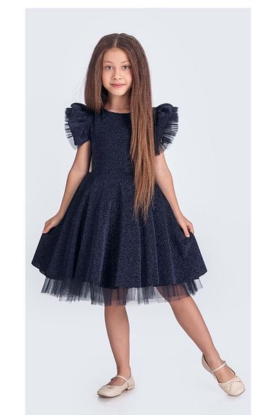 Mnk Baby&Kids Girl's Silvery Chanzelize Evening Dress - Navy Blue M00669