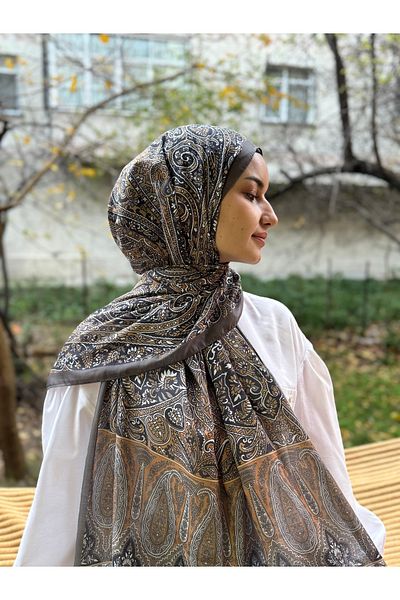 shalby Anthracite Dalia Patterned Cotton Shawl