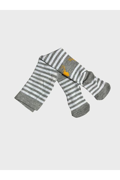 ALİŞ KİDS Boys' Cotton Gray Deer Patterned Striped Washed Perfumed Butt Patterned Pantyhose