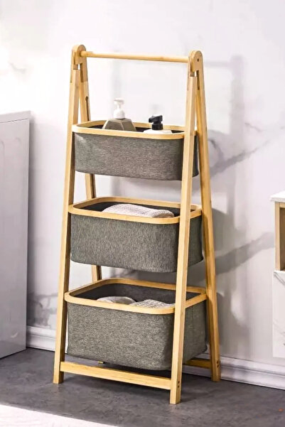 Sevinse Home Banyo Düzenleyici Mutfak Rafı Çok Amaçlı Dolap 3 Katlı Bambu Mut...