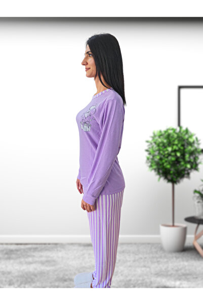 YusGos Sweet Heart Patterned Cotton Women's Pajamas Set (Evil)