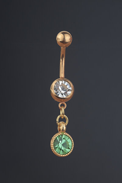 depozoom 316L Cerrahi Çelik Zirkon Taşli Göbek Piercing