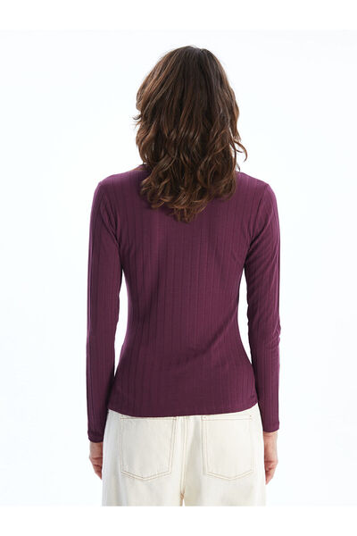 LC Waikiki Γυναικείο μακρυμάνικο μονόχρωμο γιακά LCWAIKIKI Basic