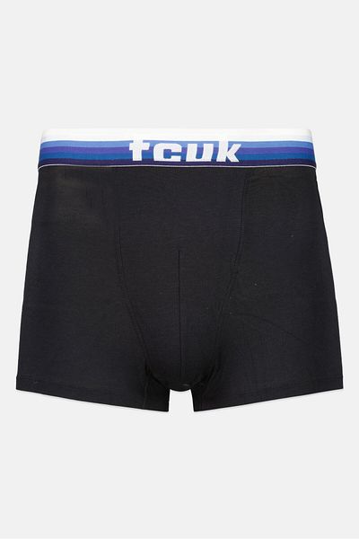 Fcuk بوكسر رجالي بشعار العلامة التجارية، أسود