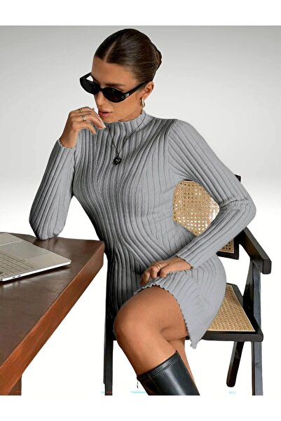 Bracha Μίνι πλεκτό φόρεμα με ριμπ γιακά με λεπτομέρεια φούστας