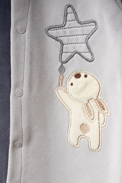 Bebitof Cute Rabbit and Star Pattern Cotton Baby Velvet Jumpsuit
