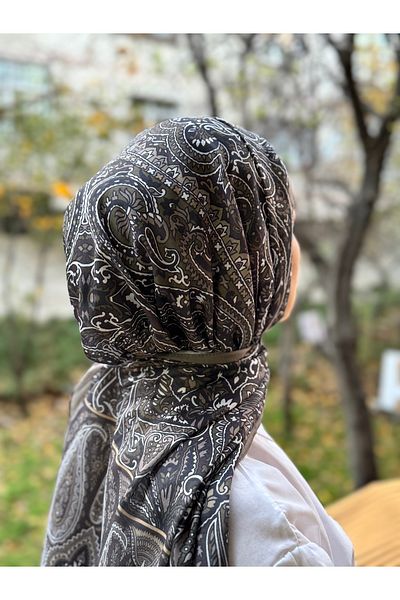 shalby Χακί Χρώμα Hijab Dalia Μοτίβο Βαμβακερό Σάλι
