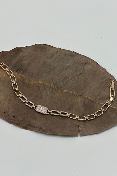 Hobimos Special Series Snap 316L Steel Bracelet with Baguette Zirconia