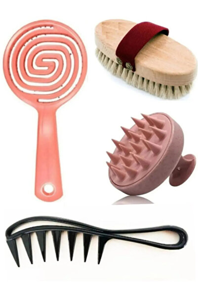 Genel Markalar Doğal At Kılı Fırçası 3 Boyutlu Tarak Yumuşak Silikon Duş Deri...